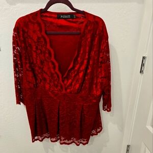 NWT Lace Tunic Burgundy sz 24